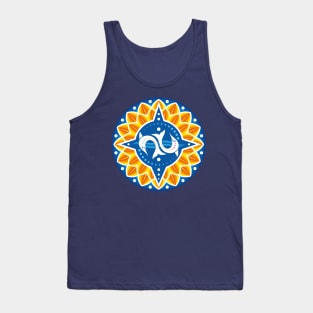 compass and dolphins and sunflowers and sea at summer Tank Top